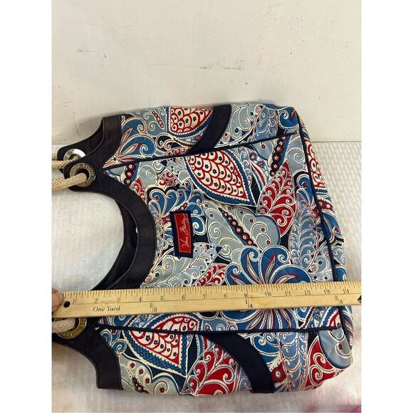 Vera Bradley shoulder bag red blue 14x15 retired Anchor Tote - Picture 9 of 10
